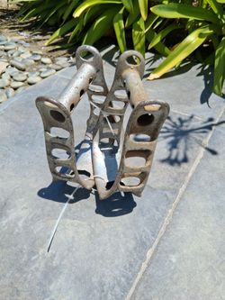 L@@K! ~ Pair METAL OXBOW STIRRUPs - Vintage - COWBOY WESTERN - Slotted Sides - COOL COLLECTIBLE!....asking $40.00