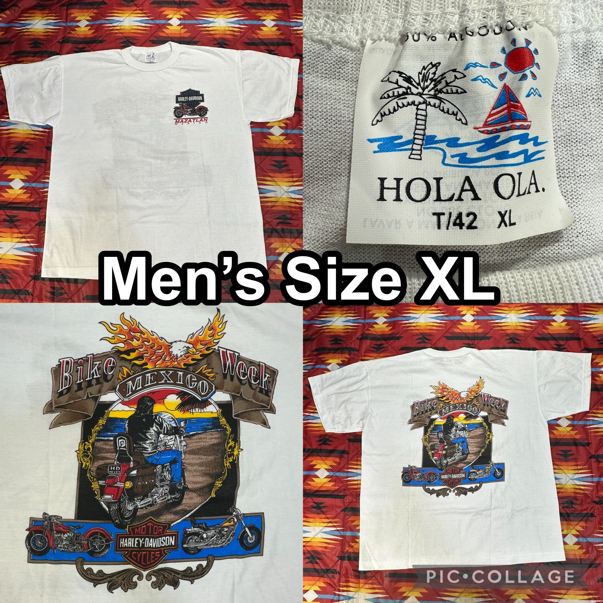 Vintage Harley Davidson Bike Week Mexico White T-Shirt Men’s XL Mazatlan