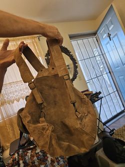 Custom Made Leather Suade Backpack Purse