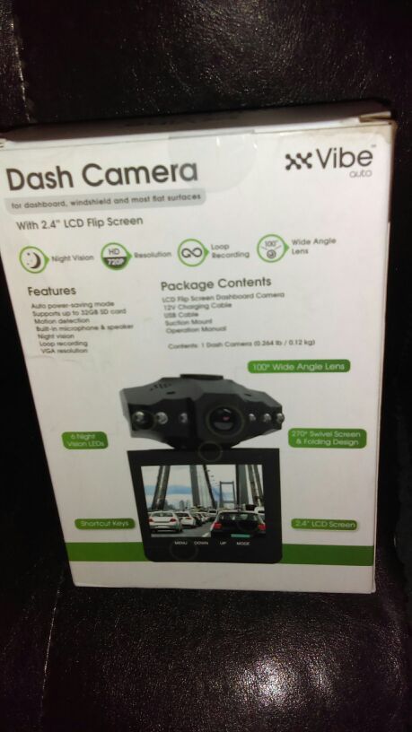 Vibe Dash Cam with Night Vision and 2.4 LCD Flip Screen