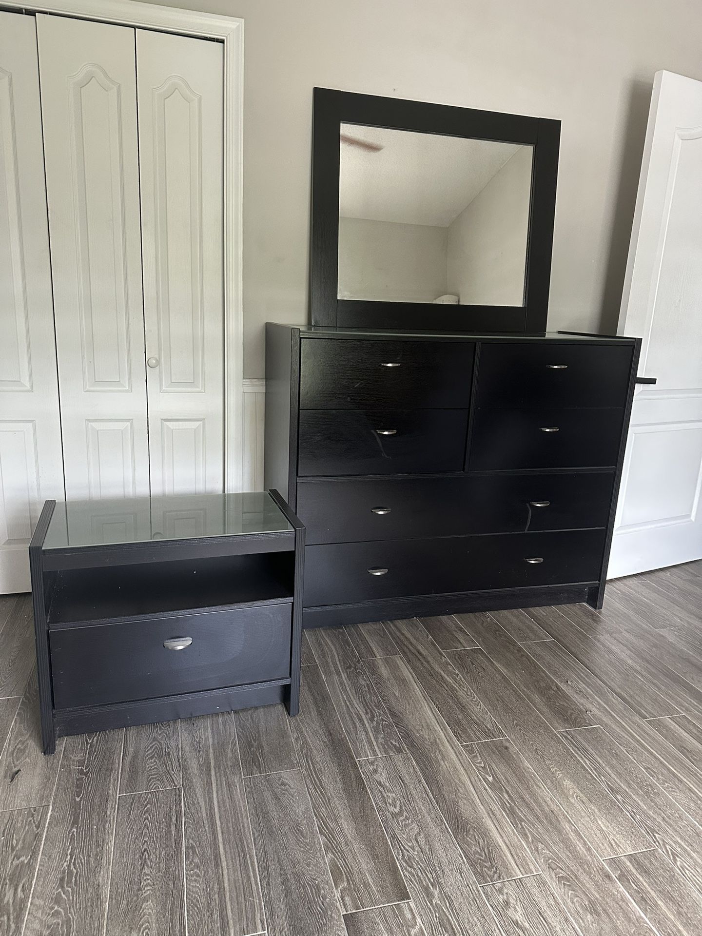 Dresser, Nightstand & Mirror