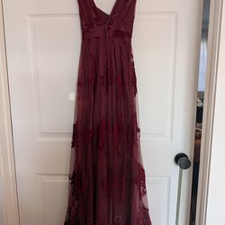 Maroon Tulle and Felt Semi-Formal Dress