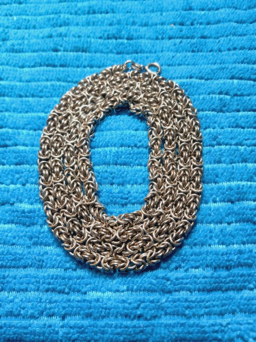 St.Silver Byzantine Necklace 30"-Read Descript.