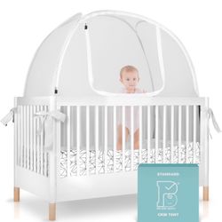 (333) Pop Up Crib Tent, Fine Mesh Crib Netting Cover to Keep Baby from Climbing Out, Falls and Mosquito Bites, Safety Net, Canopy Netting Cover - Stur