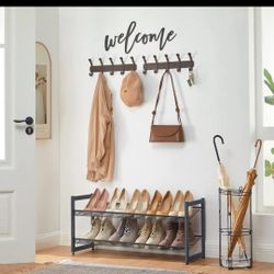 2-Tier Shoe Organizer, Metal Shoe Storage for Garage, Stackable Shoe Shelf🧨🧨🧨🧨