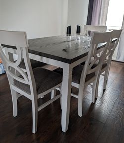 6PC Gray/White Wood Dining Set *BRAND NEW IN-BOX*