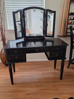 Vanity with LED lights