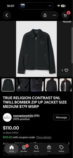 true religion zip up bomber jacket