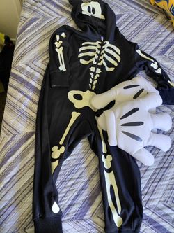 Mickey Glow In The Dark Skelton Costume 3t