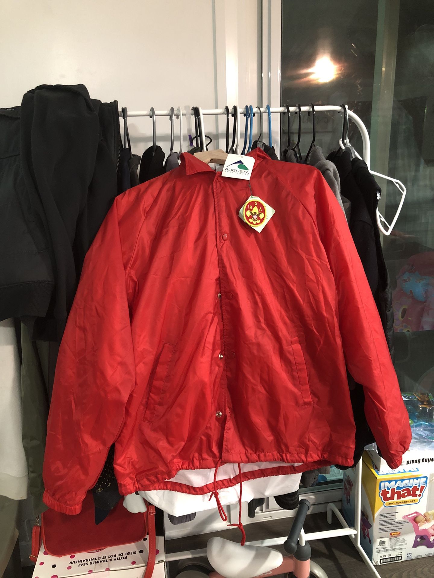 Red vinted windbreaker