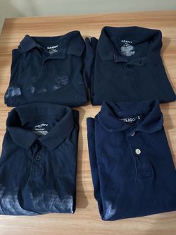 Lot of 4 Navy Blue Kids Polo Shirts