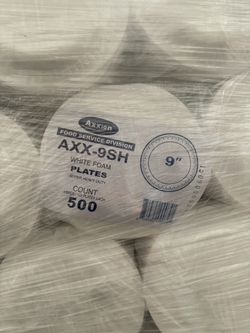 9 Inch White Foam Plate 500 Pcs Per Bundle Heavy Duty