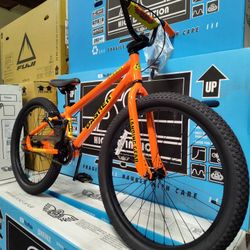 NEW 2025 SE BASHER 24 OUTRAGEOUS ORANGE SINGLE SPEED FREESTYLE WHEELIE RIPPER FLYER BMX BIKE