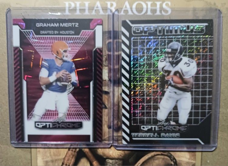 Really Nice Graham Mertz #1/1 & Terrell Davis #1/1 Cards NM/ Better 