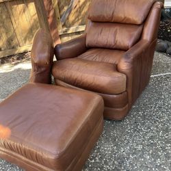 LEATHER COUCH OTTOMAN AND EXTRA CUSHION 