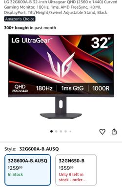 180Hz Monitor 120$
