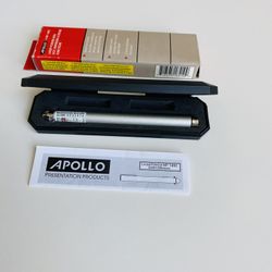 APOLLO Laser Pointer with DOT, Underline & Strobe Functions. Durable metal construction. Matte Silver Finish. Nice storage case. New. Still in origina