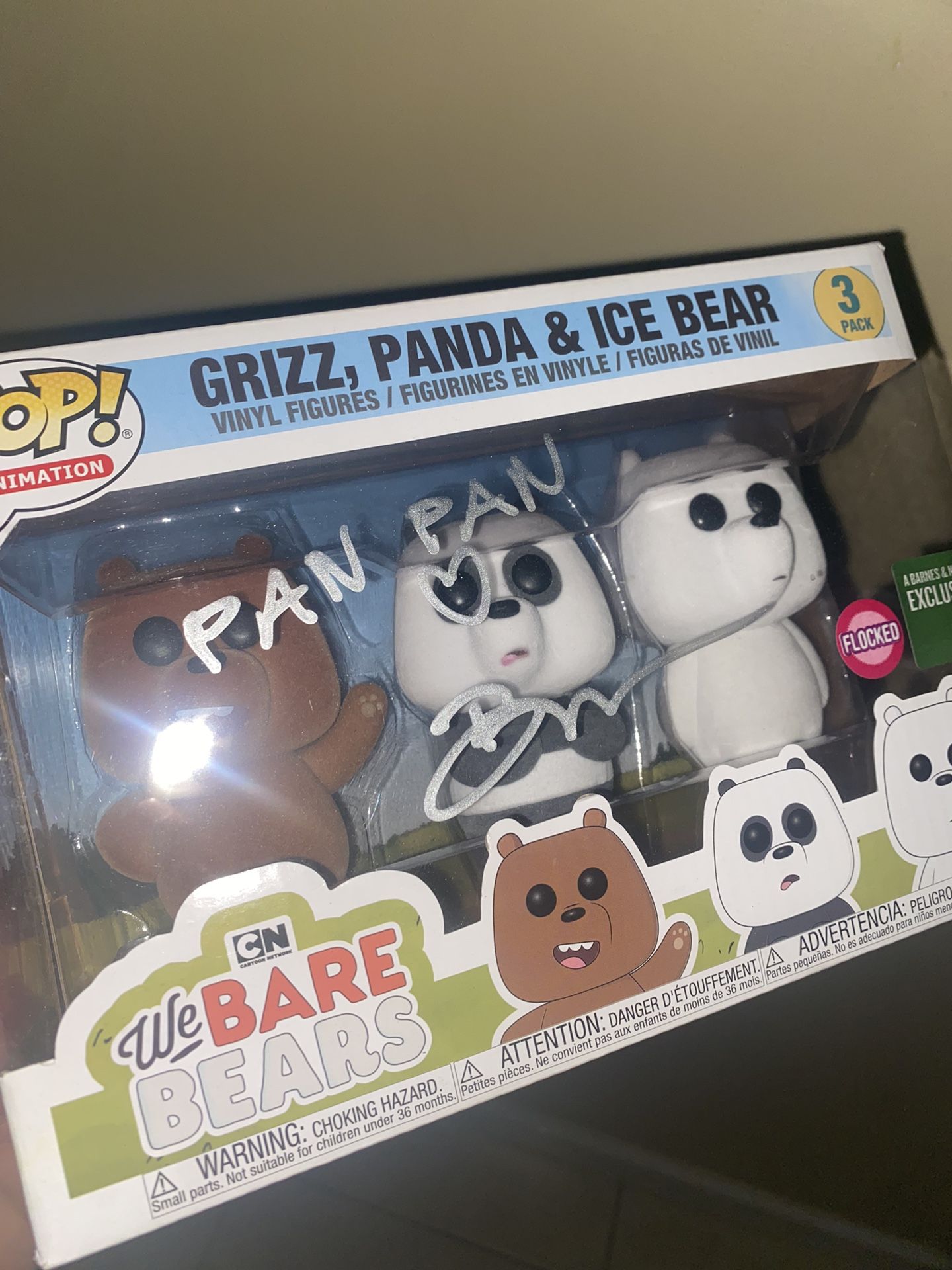 Bobby moynihan signed We bare bears 3 pack funko pop autograph cartoon network