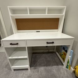 Crate And Barrel Kids Parke White Wood Desk And Hutch