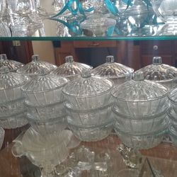 Glass Party Bowls with top