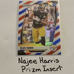 Najee Harris Los Angeles Chargers RB Prizm Short Print Insert Card. 