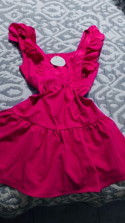 Hot Pink Ruffle Mini Dress with Tags