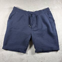 Brooks Brothers Fleece Shorts Men's Size L Blue Pockets Drawstring Casual #667