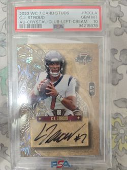 Rare! cj stroud 2/2 autographed psa 10 rookie card!