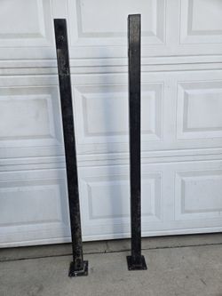 ( 2 ) Metal  Fence Post With Flange And Post Cap 2 in x 2in x 5ft black

 $20 Each 