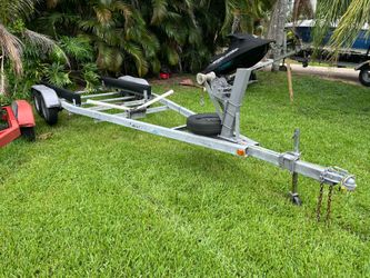 Galvanized dual Axel trailer up to 24’ boat. New wheels, new wires. Ready to load…