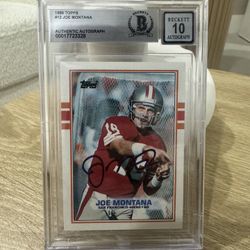 Joe Montana Signed topps #12 Card 