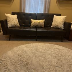 Faux Leather Futon (brown)