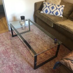 Glass coffee table