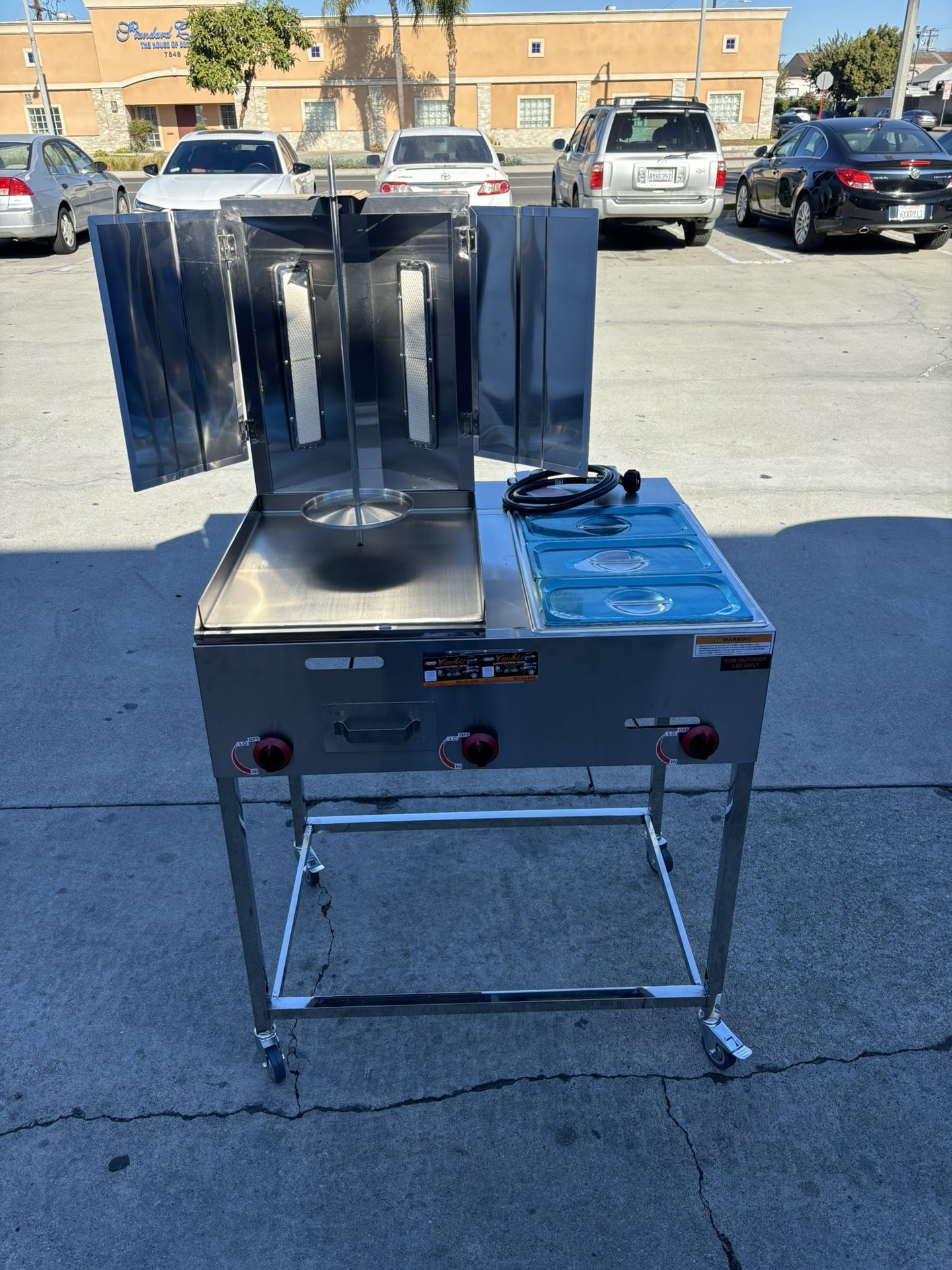 trompo Para Tacos Al Pastor Con Tres Compartimientos Para Mantener La Comida Caliente