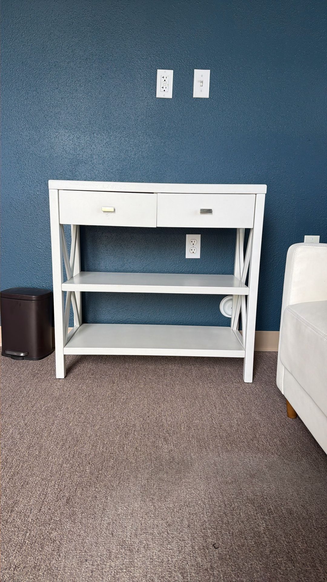 White Console Table With Drawers
