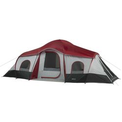 10-Person Cabin Tent with 3-Room and 2 Side Entrances For Outdoor Camping