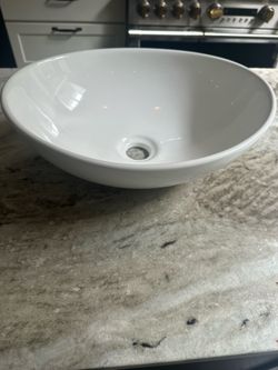”(2) NEW KES White Oval Vessel Bathroom Sinks - Ceramic