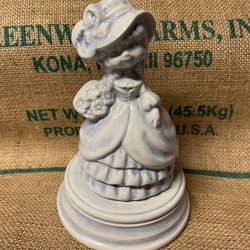 Beautiful ceramic vintage girl in blue 10 in 