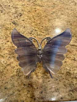 Brand New Fluorite Crystal Butterfly Decoration