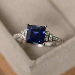 Sapphire Ring 925 Sz 7,8,9
