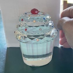 Simon Designs Crystal Cupcake Paper Weight w/ Rhinestones 