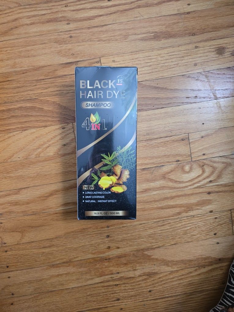 4 in 1 Black Hair Dye Shampoo for Gray Hair, Semi-Permanent Instant Hair Color Shampoo for Women and Men, Herbal Ingredients Hair Care, 100% Grey Cove