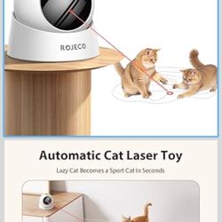 ROJECO Auto Laser Cat Toy - Random Motion Track, Magnetic 360° Base, Run Quiet,Rechargeable with 1000mAh Battery, Auto Sleep & 3 Speed Modes, Safe for
