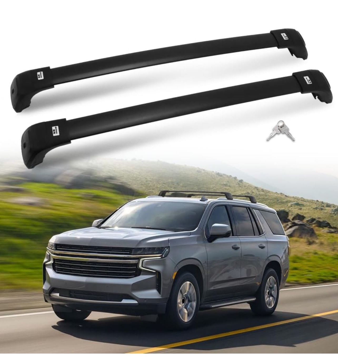 Brand New In The Box- 330lbs Lockable Roof Rack Cross Bars Fit for Chevrolet Tahoe, Chevy Suburban,GMC Yukon & Yukon XL, Cadillac Escalade ESV 2021 20
