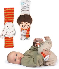KIDS PREFERRED Harry Potter Hedwig Baby Infant Wrist Rattles with Hedwig Plush Rattle - Soft