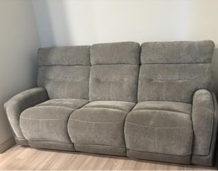 Gray Fabric Reclining Sofa