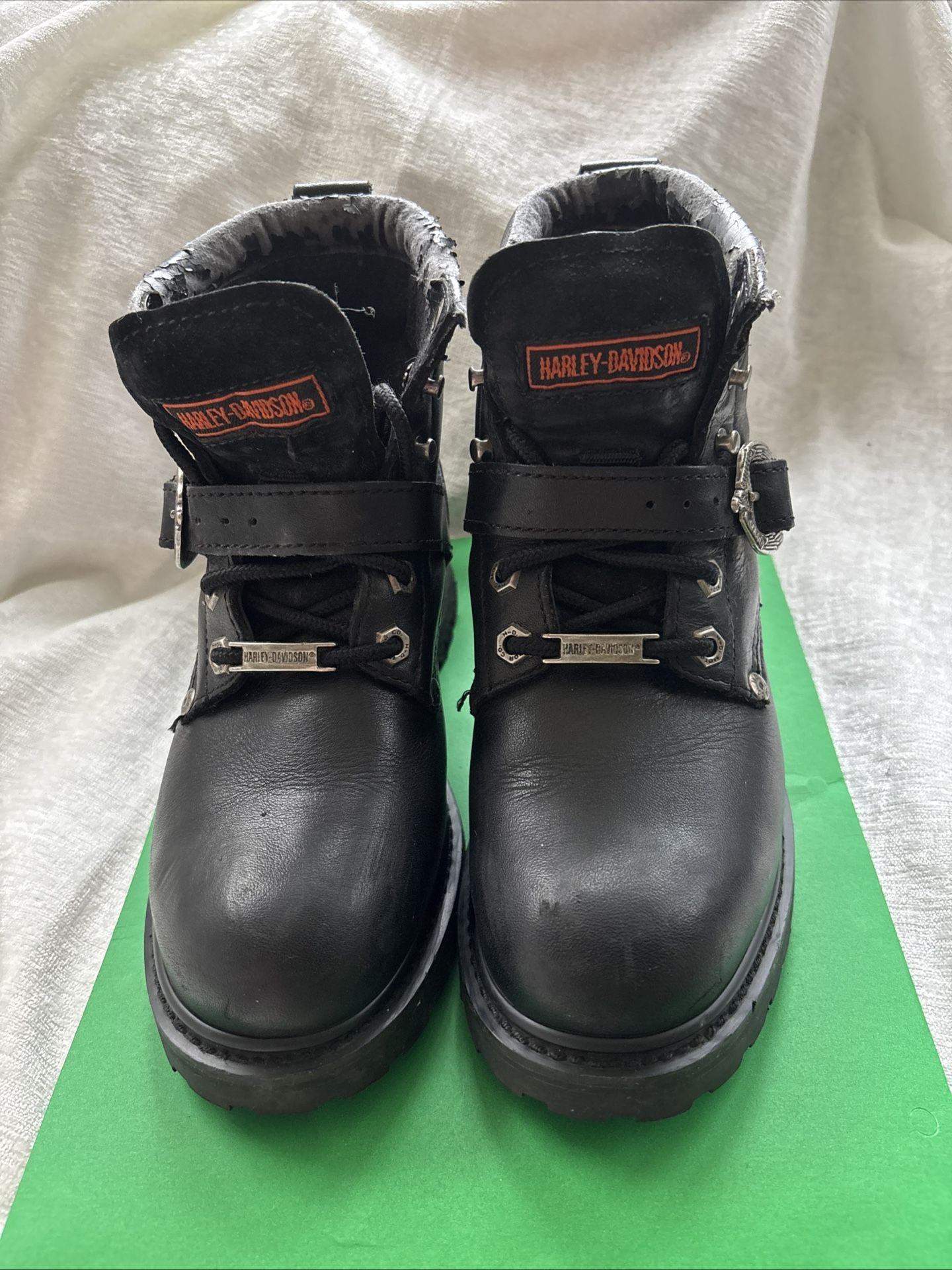 Harley-Davidson Women's Faded Glory Black Motorcycle Boots #81024 Size 6 Shoes