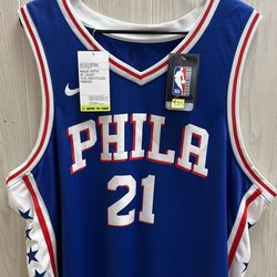 Philadelphia 76Ers Basketball Jersey Men Size 56-XXL #21 EMBIID Swingman Jersey Nike