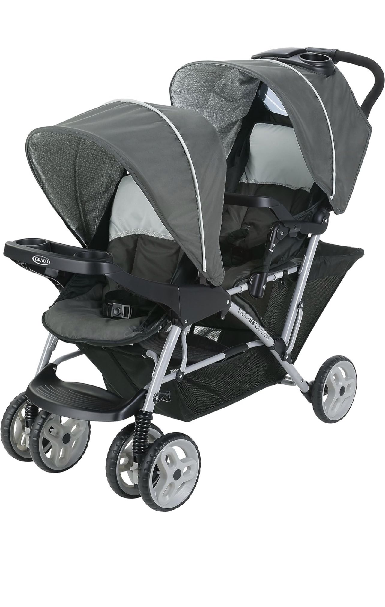 Graco DuoGlider Double Stroller | Lightweight Double Stroller with Tandem Seating, Glacier