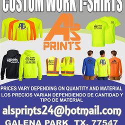 Custom Work T Shirts / Camisas Personalizadas Para Negocio Compañía